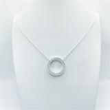 Colar Liso Lap Círculo com Coração Vazado na Lateral