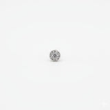 Brinco zircônia redonda embutida cristal