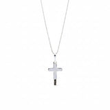 Colar pingente cruz com zircônias ônix