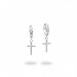 Argola Lisa Lap com Cruz Cravejada