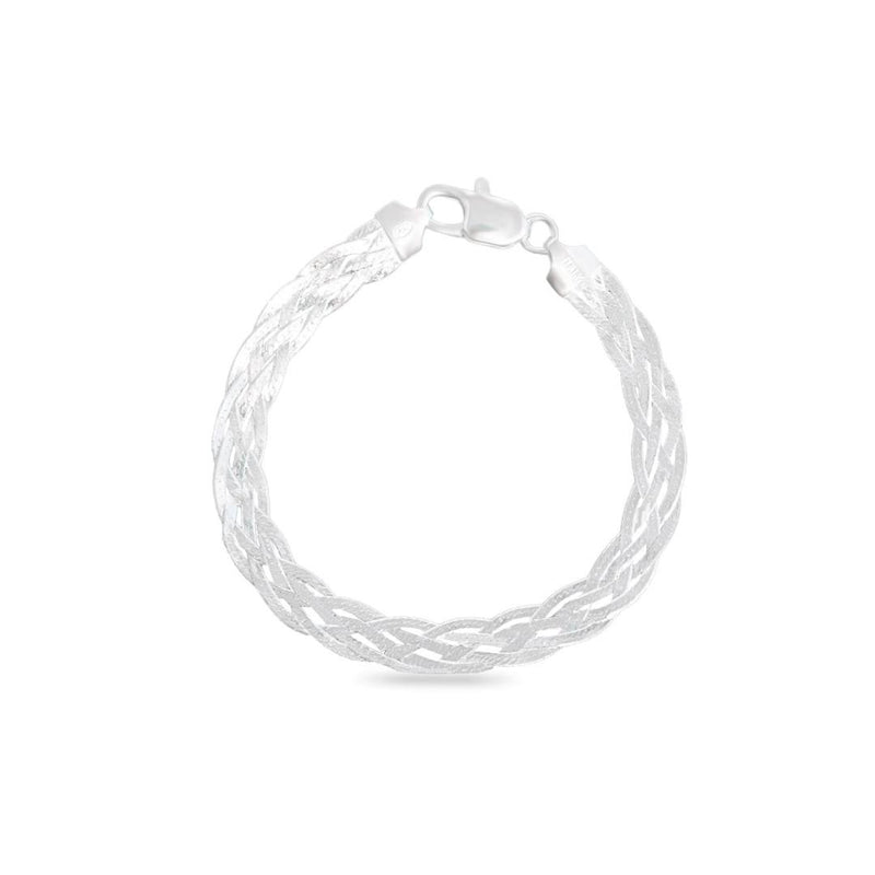 Pulseira Lisa Malha Trançada 5 Fios