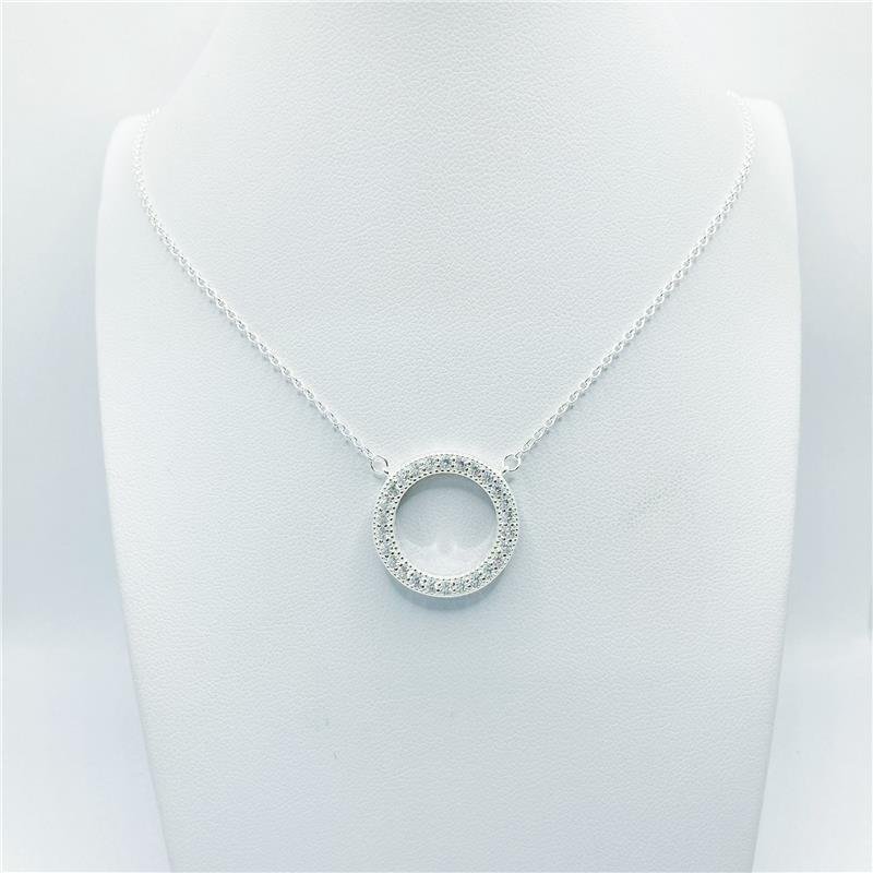 Colar Liso Lap Círculo com Coração Vazado na Lateral