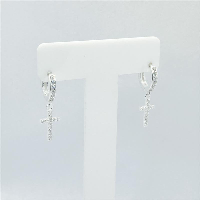 Argola Lisa Lap  com Cruz Cravejada