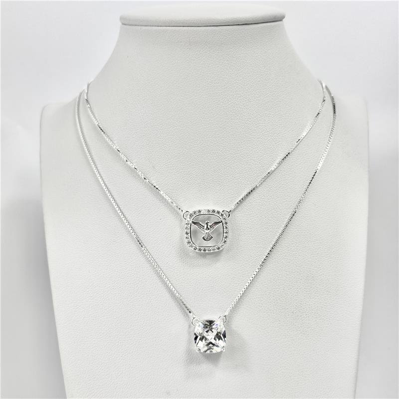 scapulário Liso Lap Espírito Santo e Pedra Quadrada