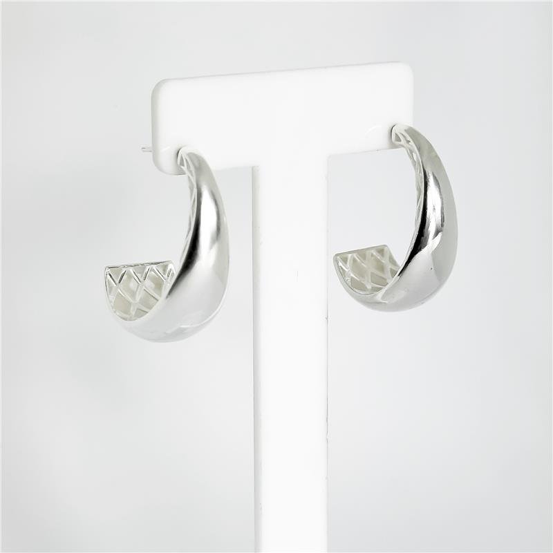 Brinco Liso Meia Gota Interior Trabalhado