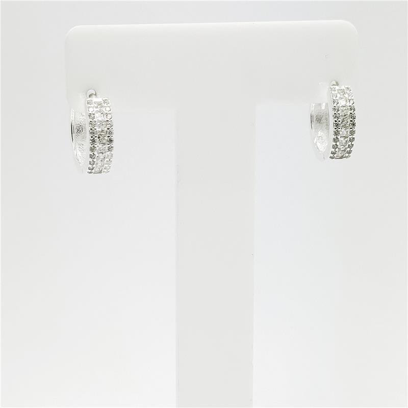 Argola Lisa Lap Metade Cravejada