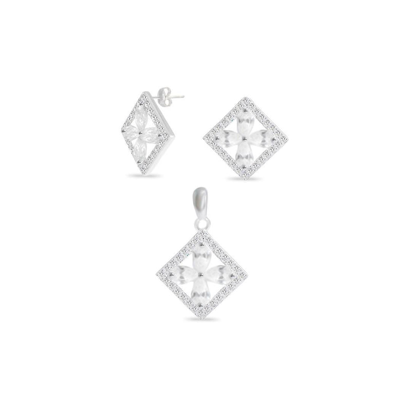 Conjunto Liso Lap Flor com Moldura Cravejada