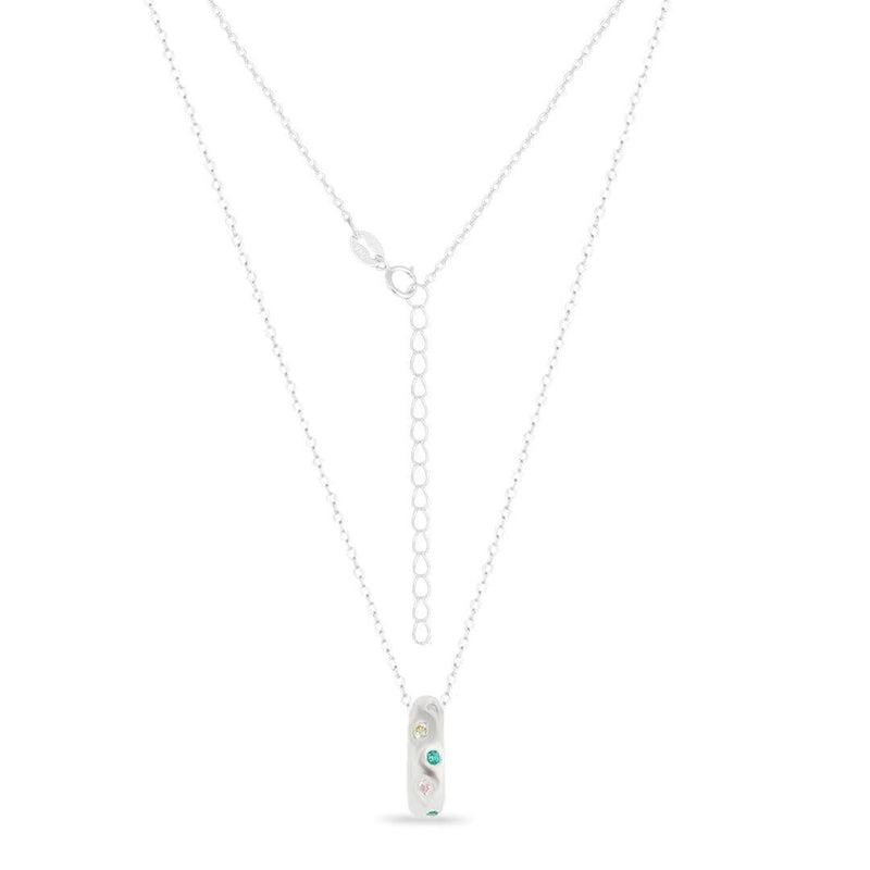 Colar Liso Lap Círculo com Pedras