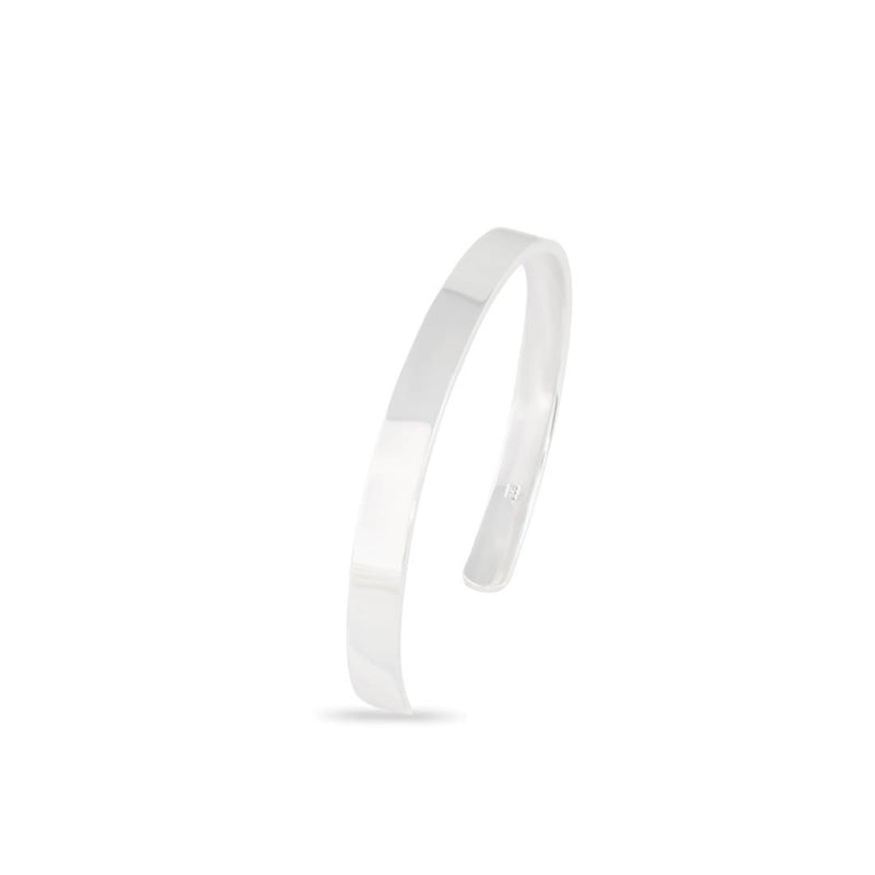 Bracelete Liso Aro Retangular Aberto 7mm