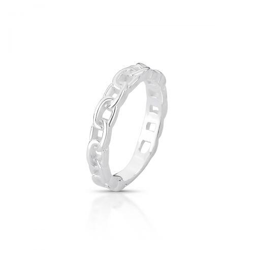 Anel de Prata Feminino Corrente