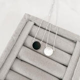 Escapulário madrepérola e pedra ônix 12mm 60cm