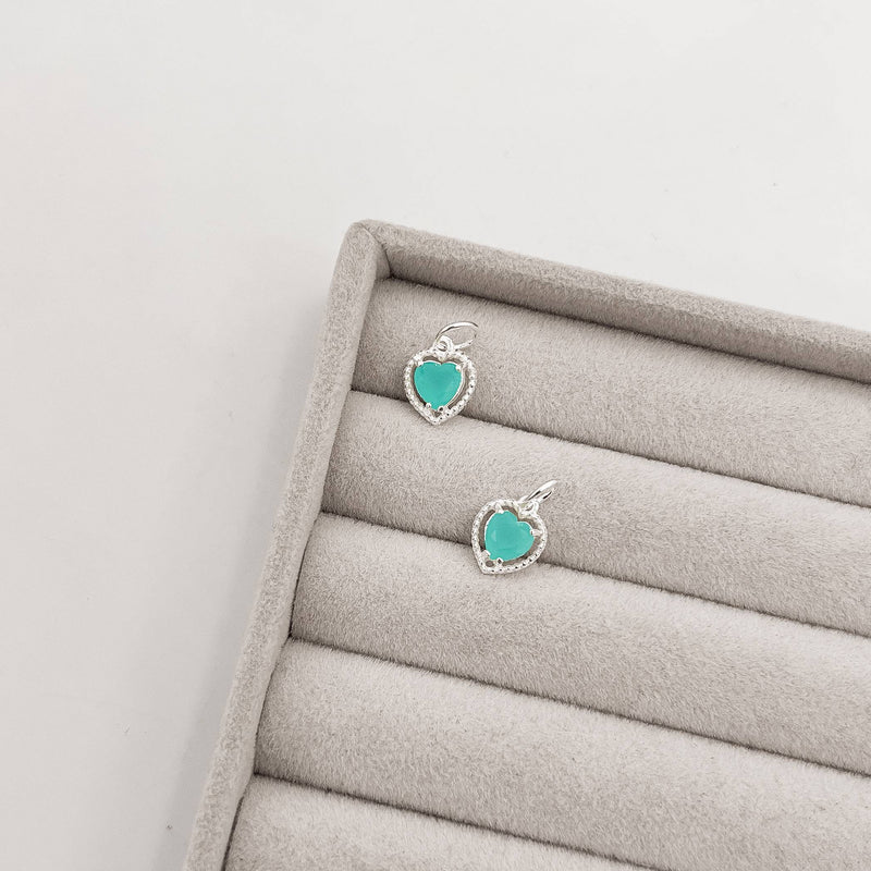 Pingente zircônia coração 6mm azul tiffany