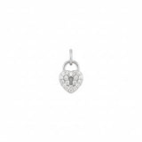 Pingente cadeado coração cravejado