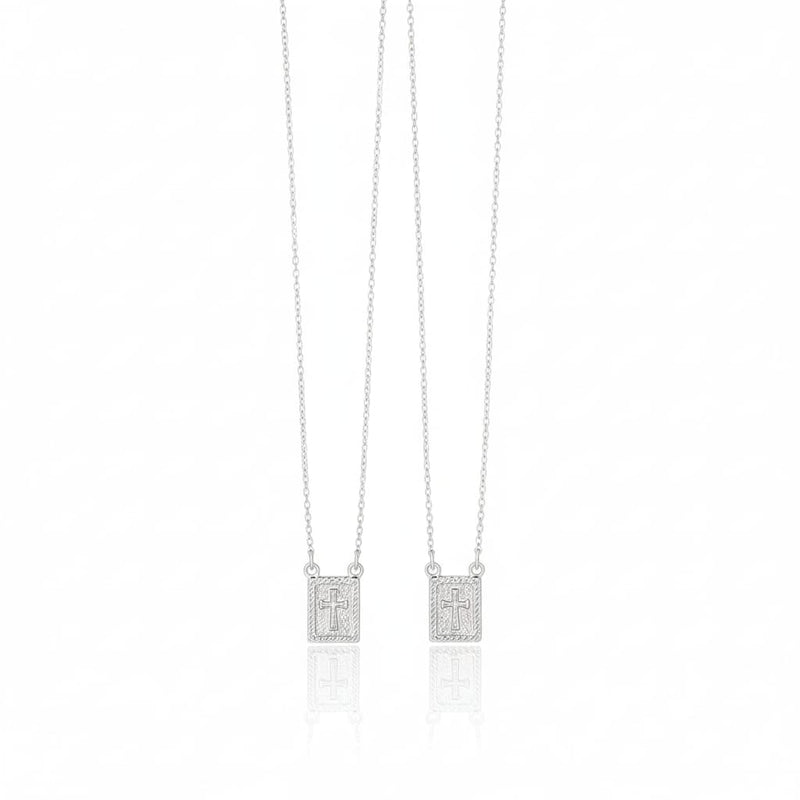 Escapulário medalhas cruz cravejada v15 60cm