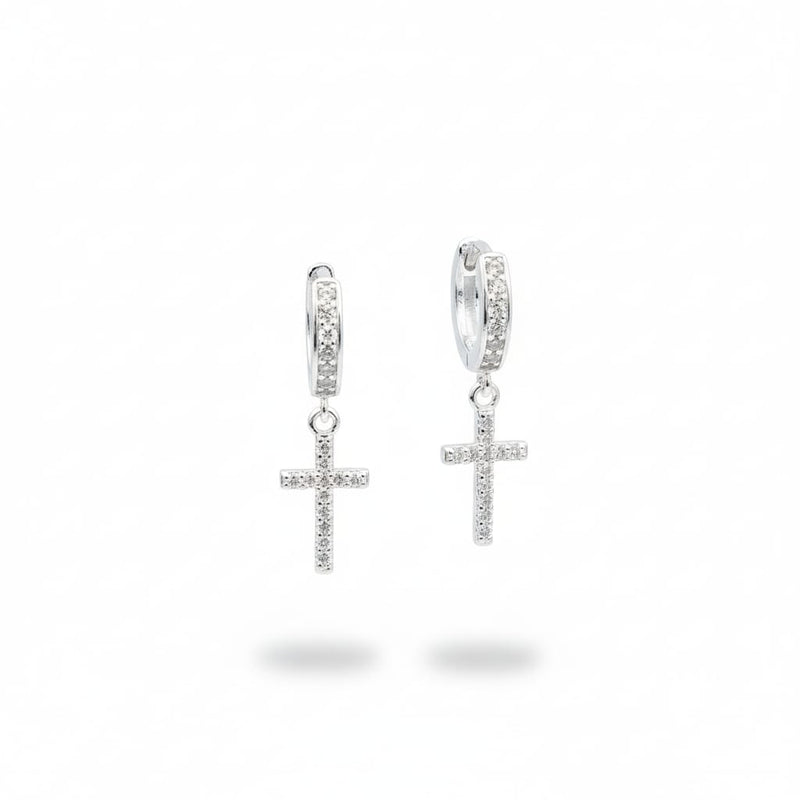 Argola Lisa Lap  com Cruz Cravejada