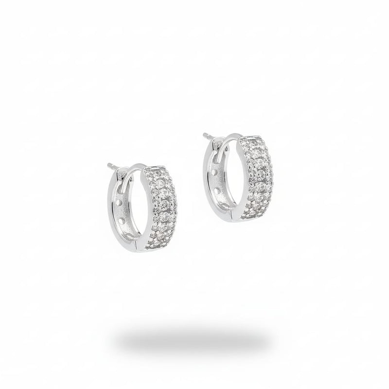 Argola Lisa Lap Metade Cravejada