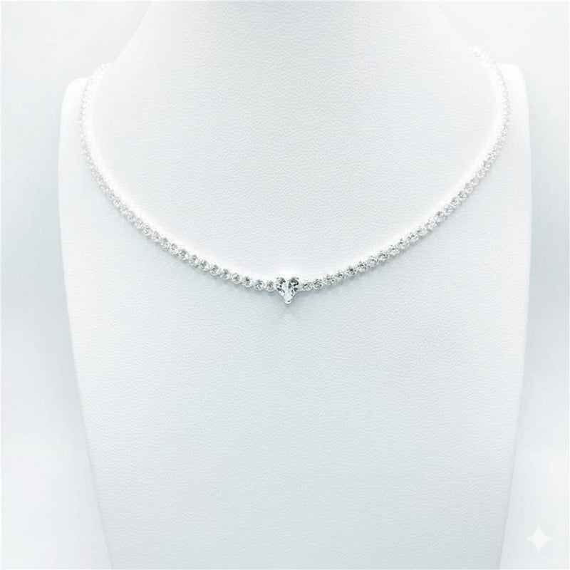 Colar Liso Lap Riviera com Coração