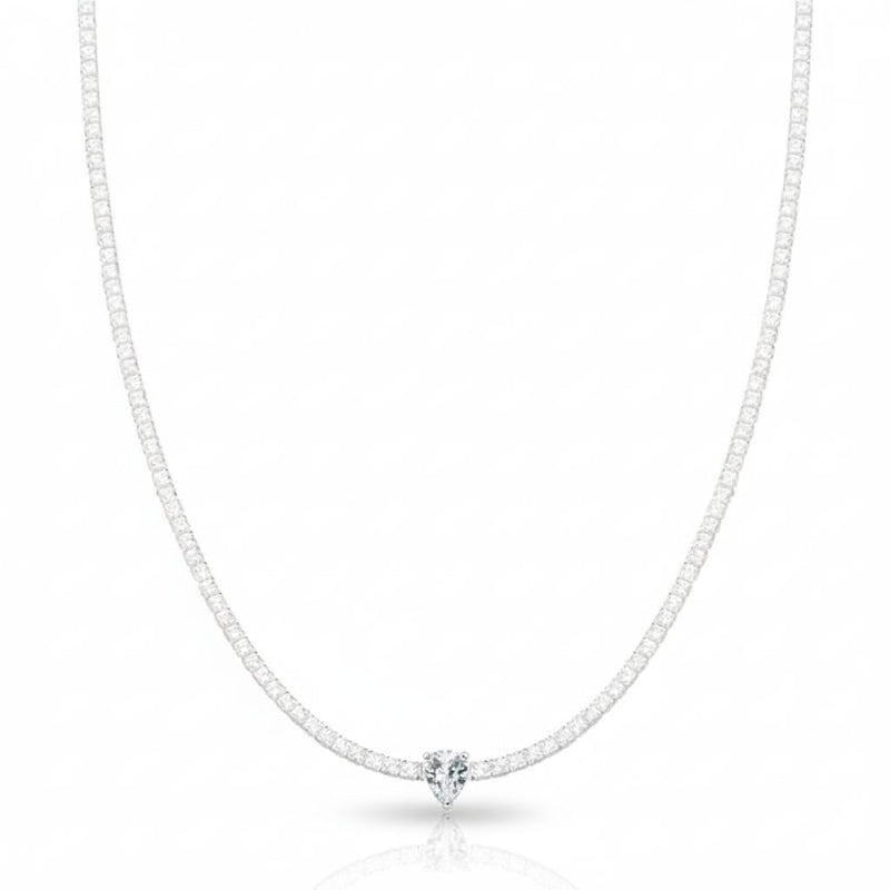 Colar Liso Lap Riviera com Coração