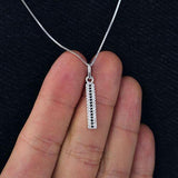Colar Stick Cravejado Masculino em Prata