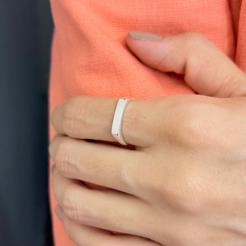 Anel reto liso pesado