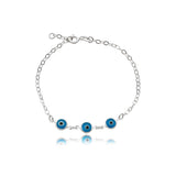 Pulseira entremeios olho grego azul